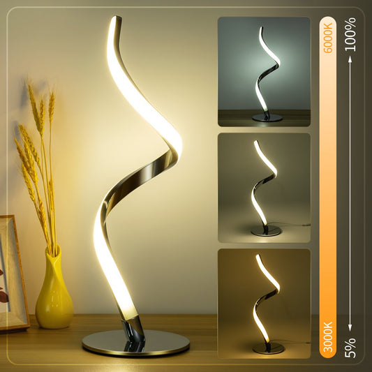 Modern Spiral Table Lamp -  Touch Controlled 3 Colors