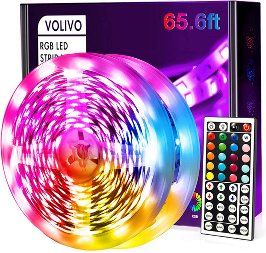 LED Strip Lights 65.6 FT, Remote Operated LED Lights